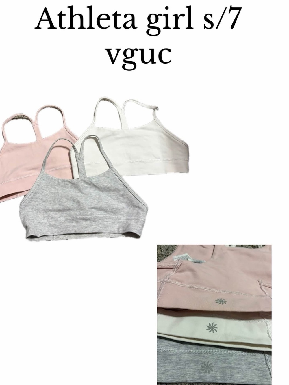 Athleta girl bralette size 7 bundle